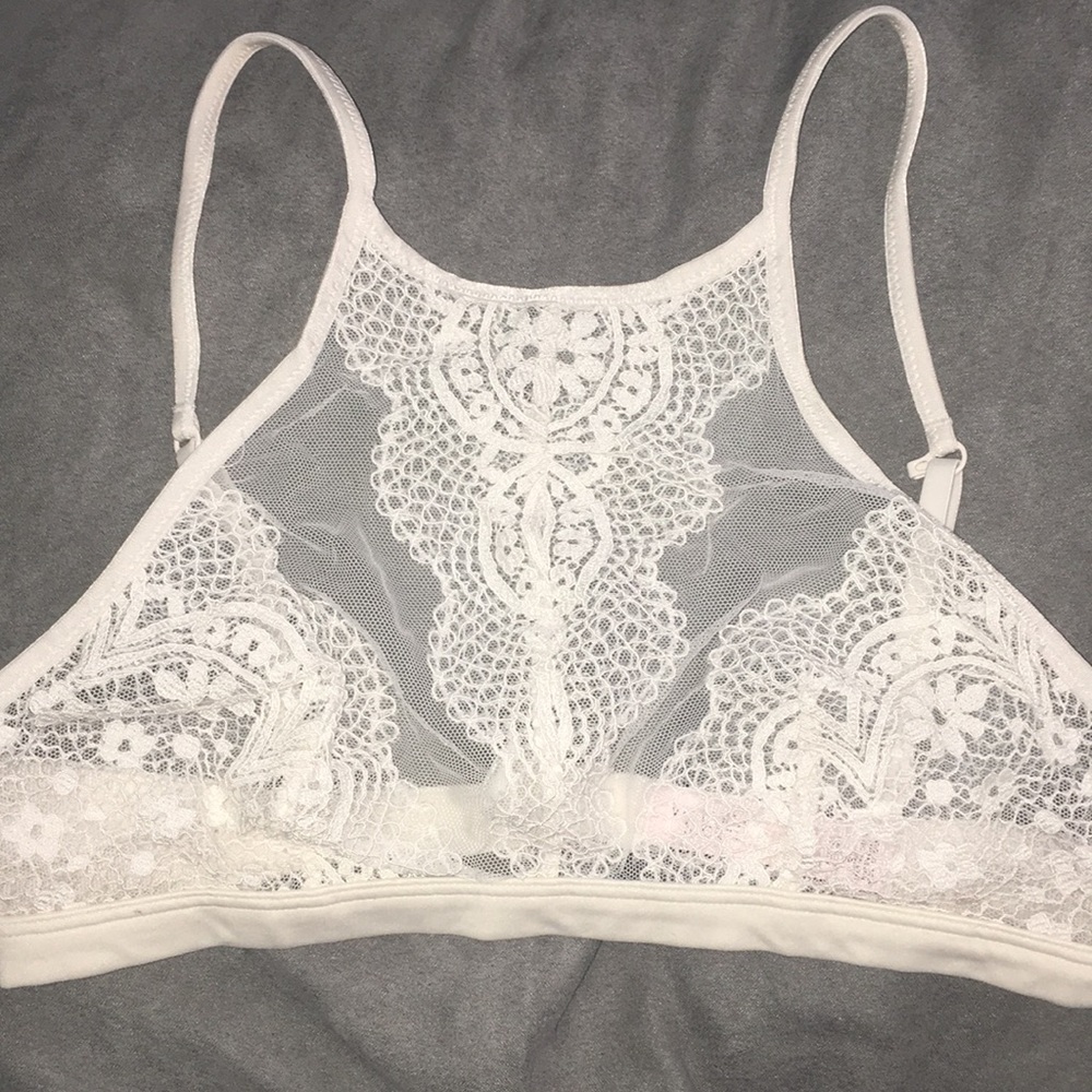 white lace bralette